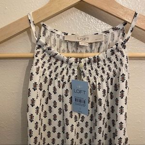 LOFT | NWT-Smocked High Neck Tank